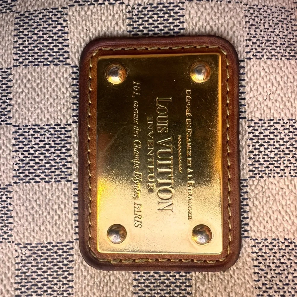 Louis Vuitton White and Gray Checkered Clutch